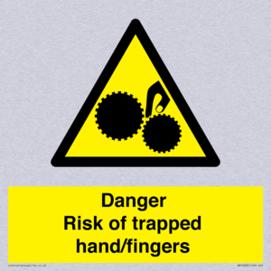 Danger Risk of trapped hand/fingers